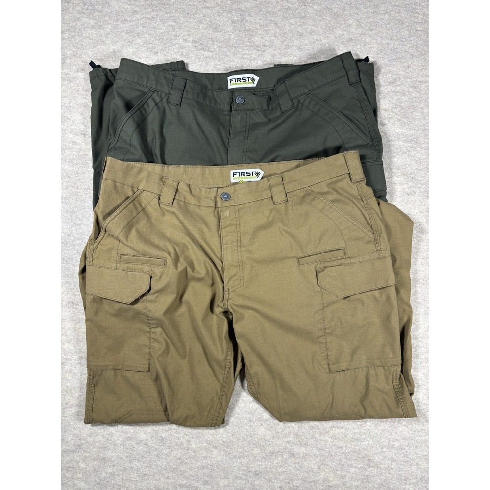 LOT OF 2 - First Tactical Men's Ripstop Cargo Pants Olive Green/ Desert Size 42